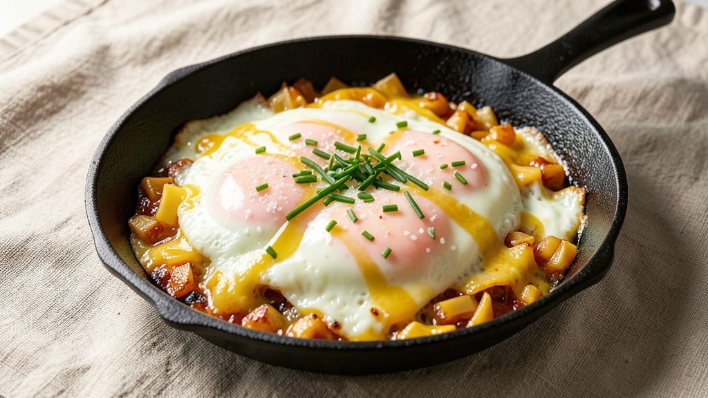 Egg Skillet Recipe: Fluffy Scrambles With Crispy Cheese Edges