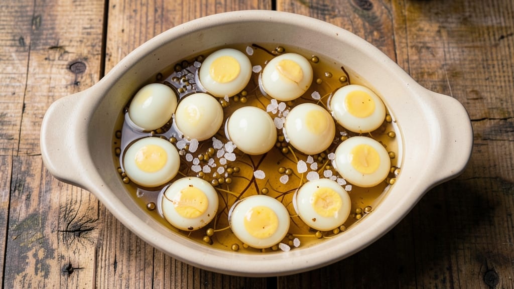Louisiana Pickled Quail Eggs Recipe: Spicy Creole Mustard and Vinegar Bite-Sized Delight